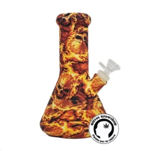 BONG DE SILICONA CALAVERA DE FUEGO 20CM