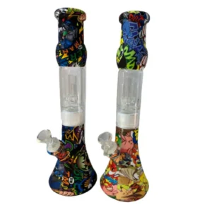 BONG DE SILICONA Y VIDRIO 32CM