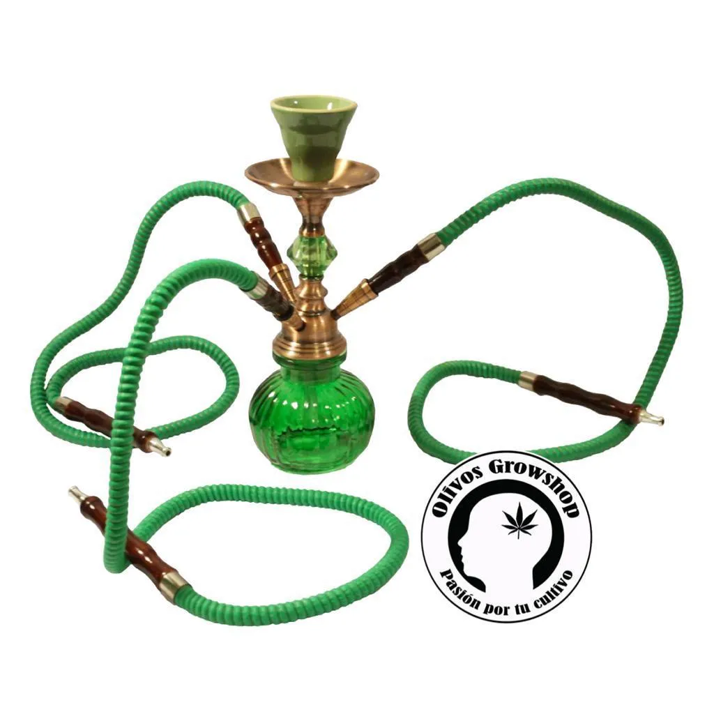 NARGUILE DE VIDRIO 25CM - 3 MANGUERAS