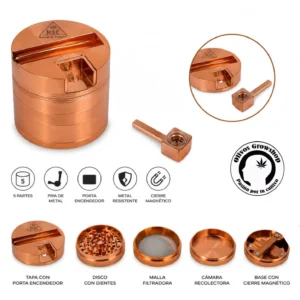 PICADOR DE METAL CON PIPA Y PORTA CLIPPER - 5 PARTES