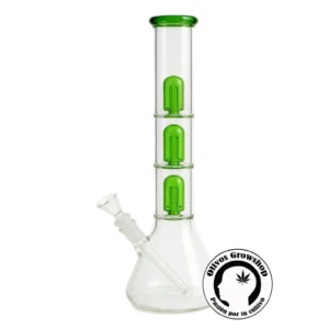 BONG DE VIDRIO TRIPLE PRECOLADOR VERDE 40CM