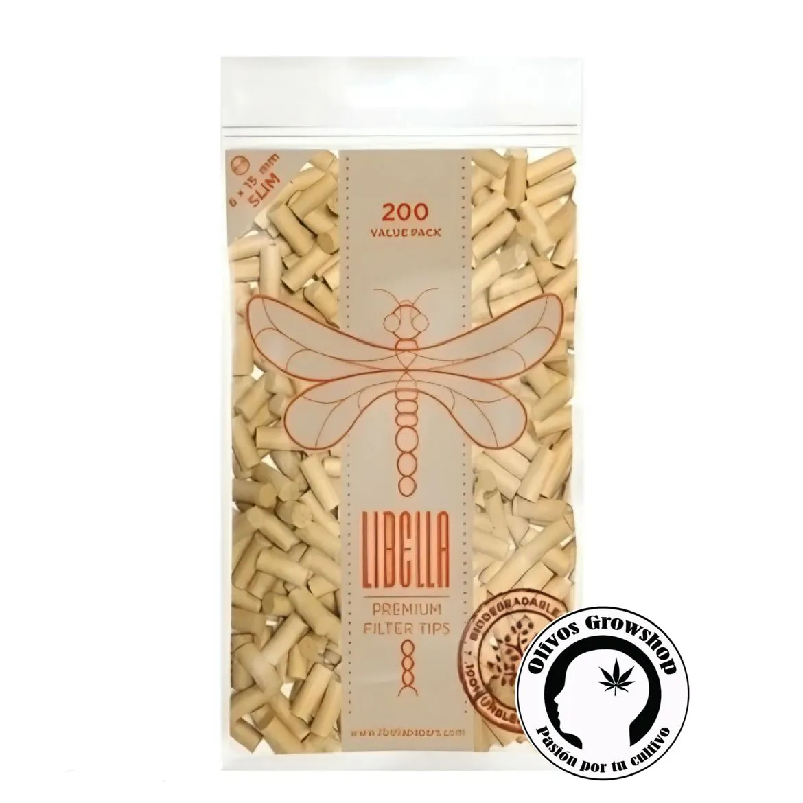 FILTROS TABACO LIBELLA BIODEGRADABLE - 200U