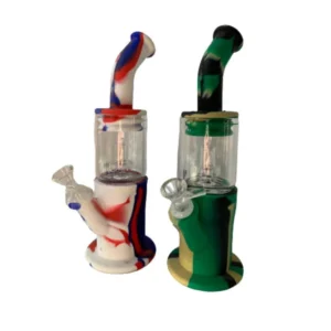 BONG DE SILICONA Y VIDRIO 30CM