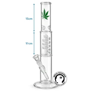 BONG DE VIDRIO CON PRECOLADOR Y ATRAPAHIELO 40CM