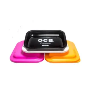 BANDEJA DE METAL OCB CON TAPA PLASTICO - 20X14CM