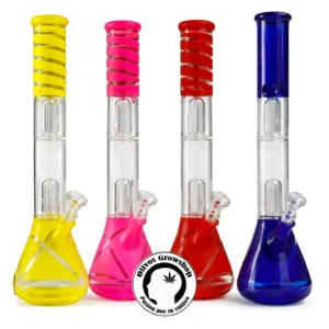 BONG DE VIDRIO DOBLE PRECOLADOR Y ATRAPAHIELO 30CM