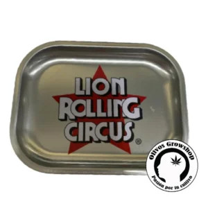 BANDEJA DE METAL LION ROLLING CIRCUS SILVER - CHICA 18X14CM